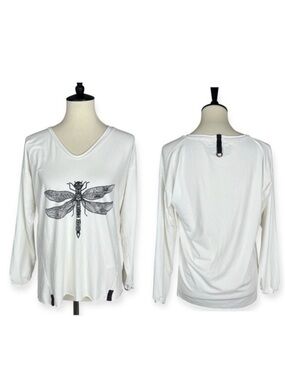 Henriette Steffensen Copenhagen Danish Dragonfly Graphic L/S Tee Viscose Stretch